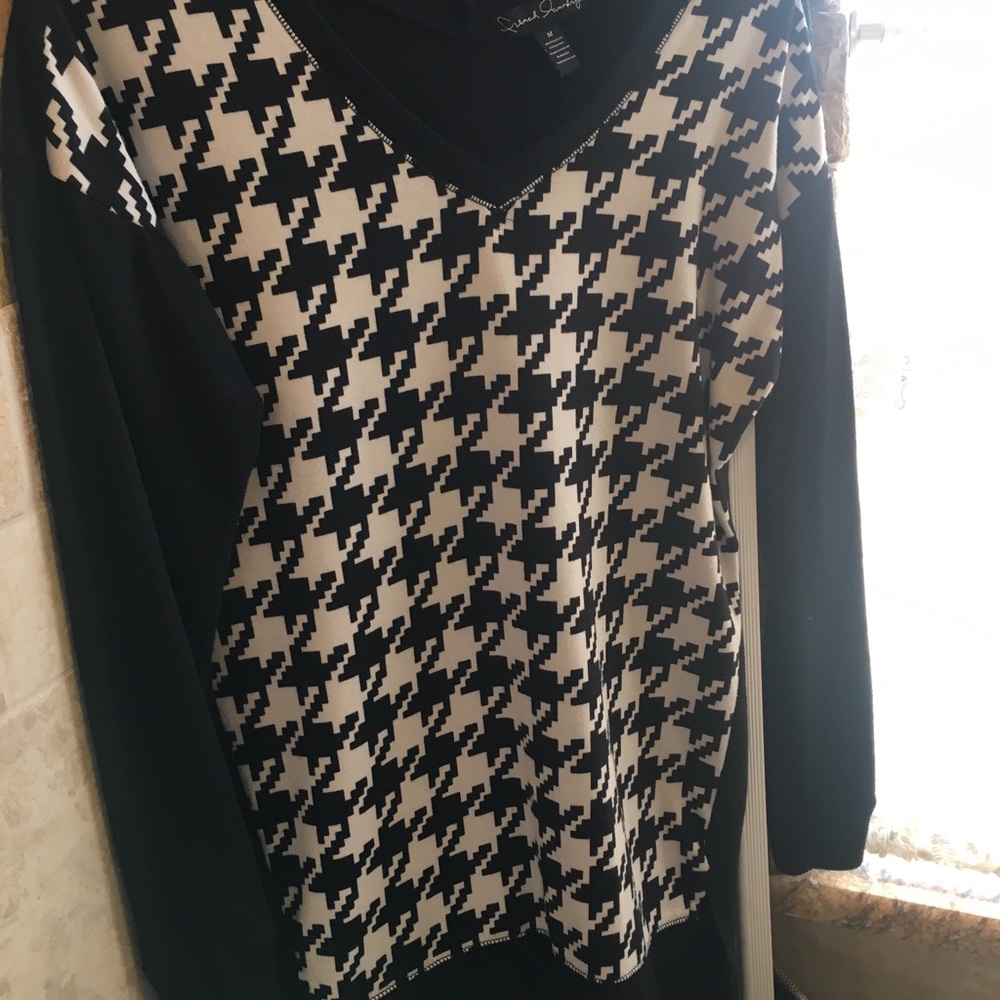 B&W Herringbone Sweater